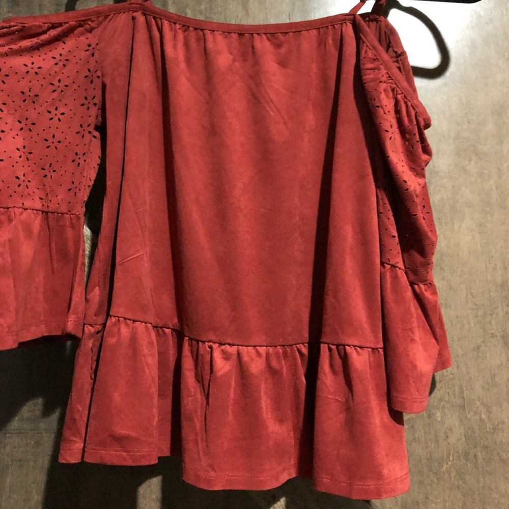 Velvet Open Shoulder Top